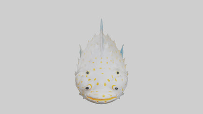 3D model Pufferfish inflated model VR / AR / low-poly