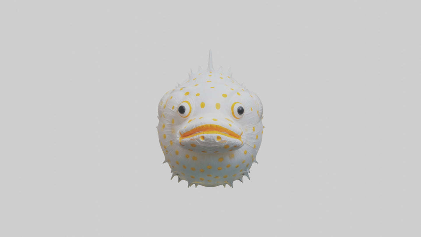 3D model Pufferfish inflated model VR / AR / low-poly