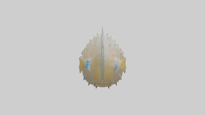 3D model Pufferfish inflated model VR / AR / low-poly