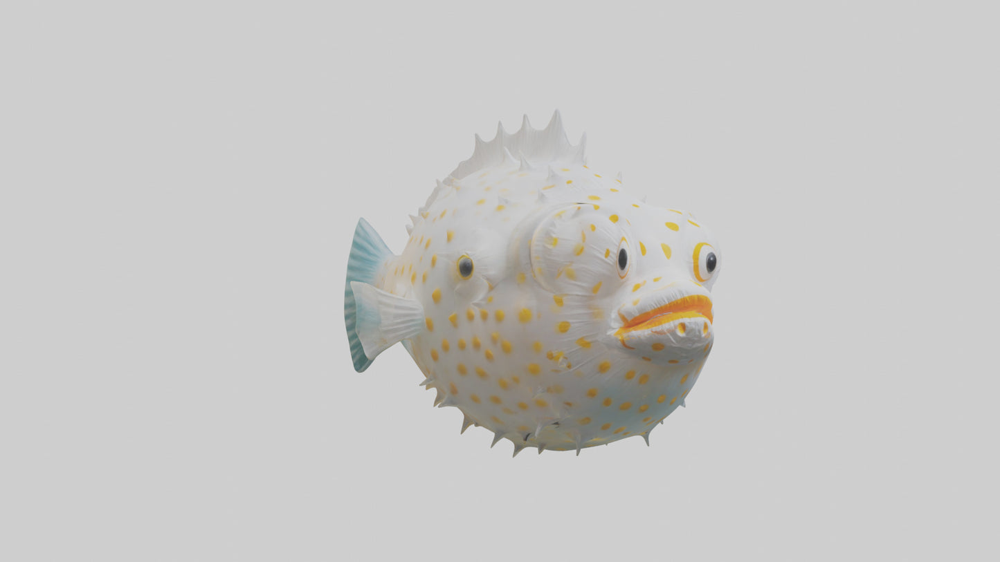 3D model Pufferfish inflated model VR / AR / low-poly