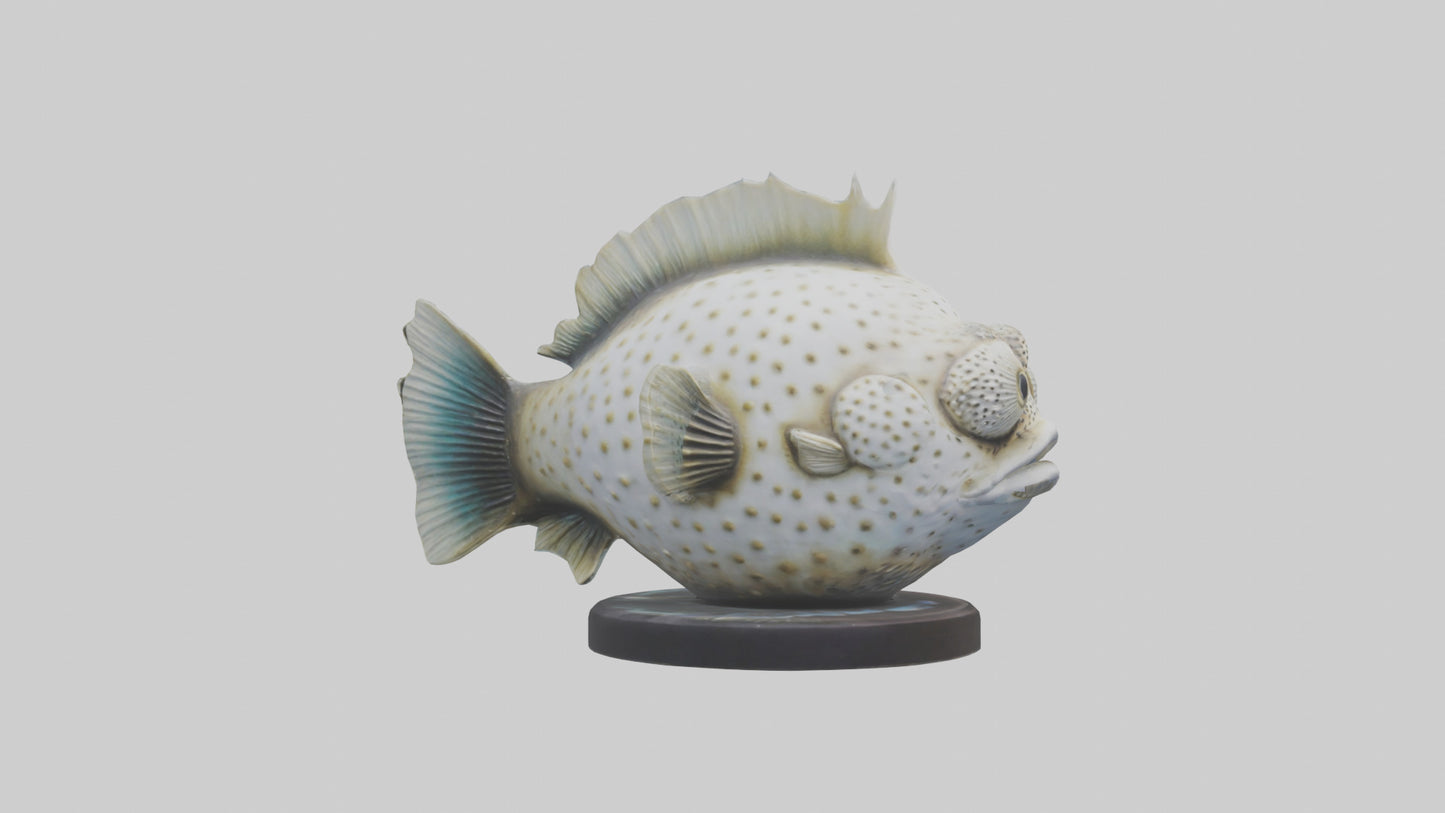 3D model Pufferfish statue model VR / AR / low-poly