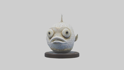 3D model Pufferfish statue model VR / AR / low-poly