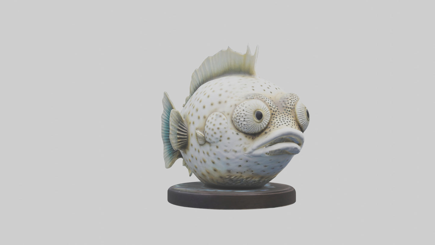 3D model Pufferfish statue model VR / AR / low-poly