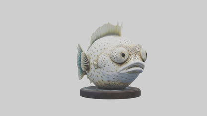 3D model Pufferfish statue model VR / AR / low-poly