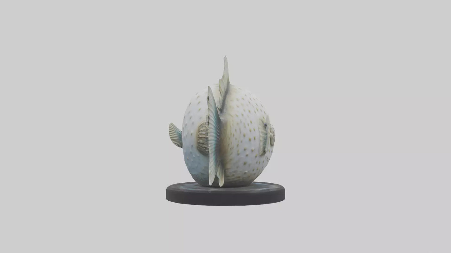3D model Pufferfish statue model VR / AR / low-poly