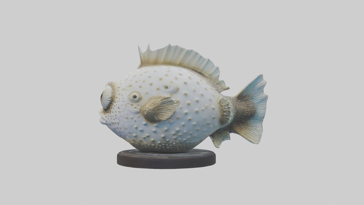 3D model Pufferfish statue model VR / AR / low-poly