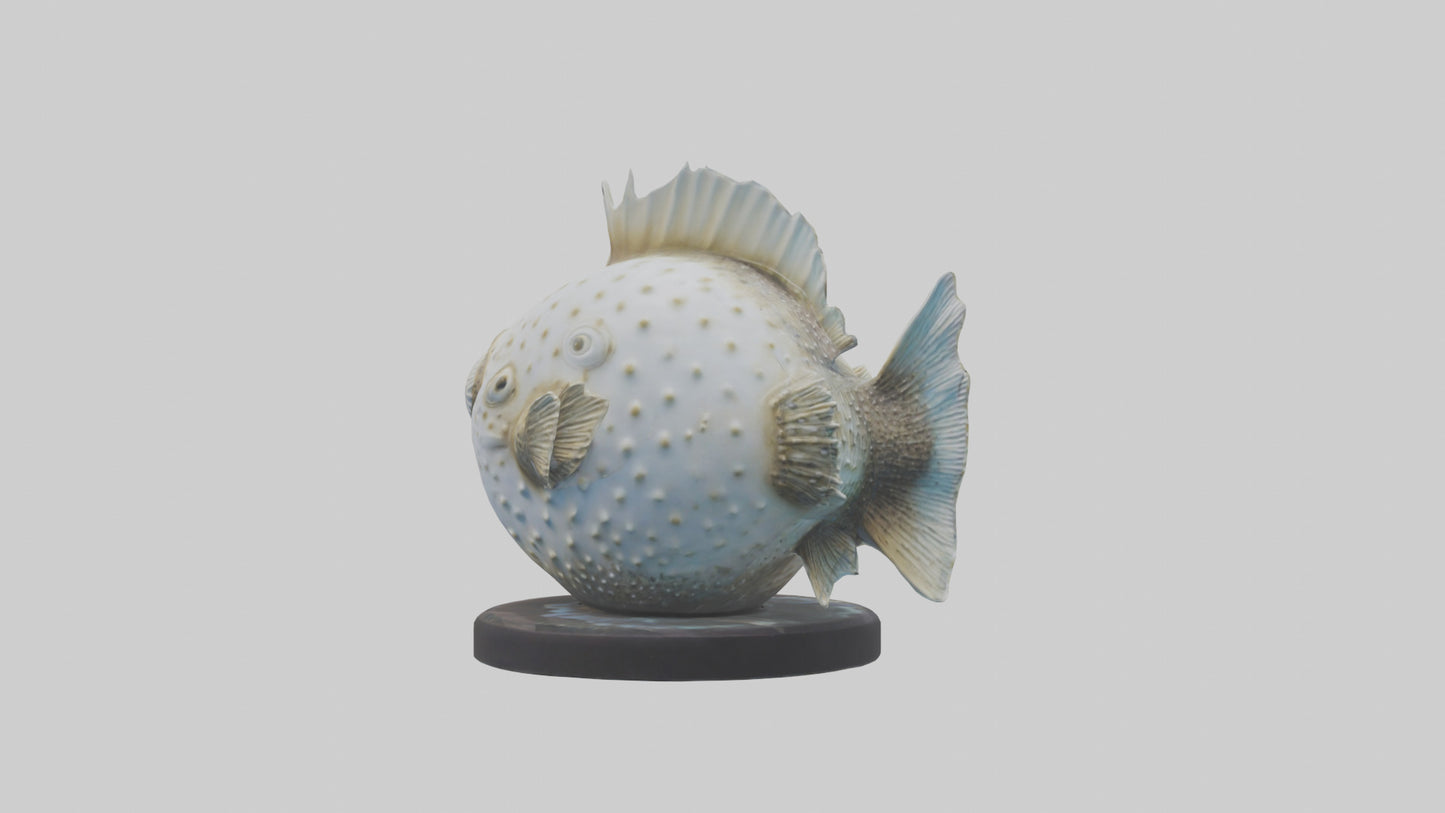 3D model Pufferfish statue model VR / AR / low-poly