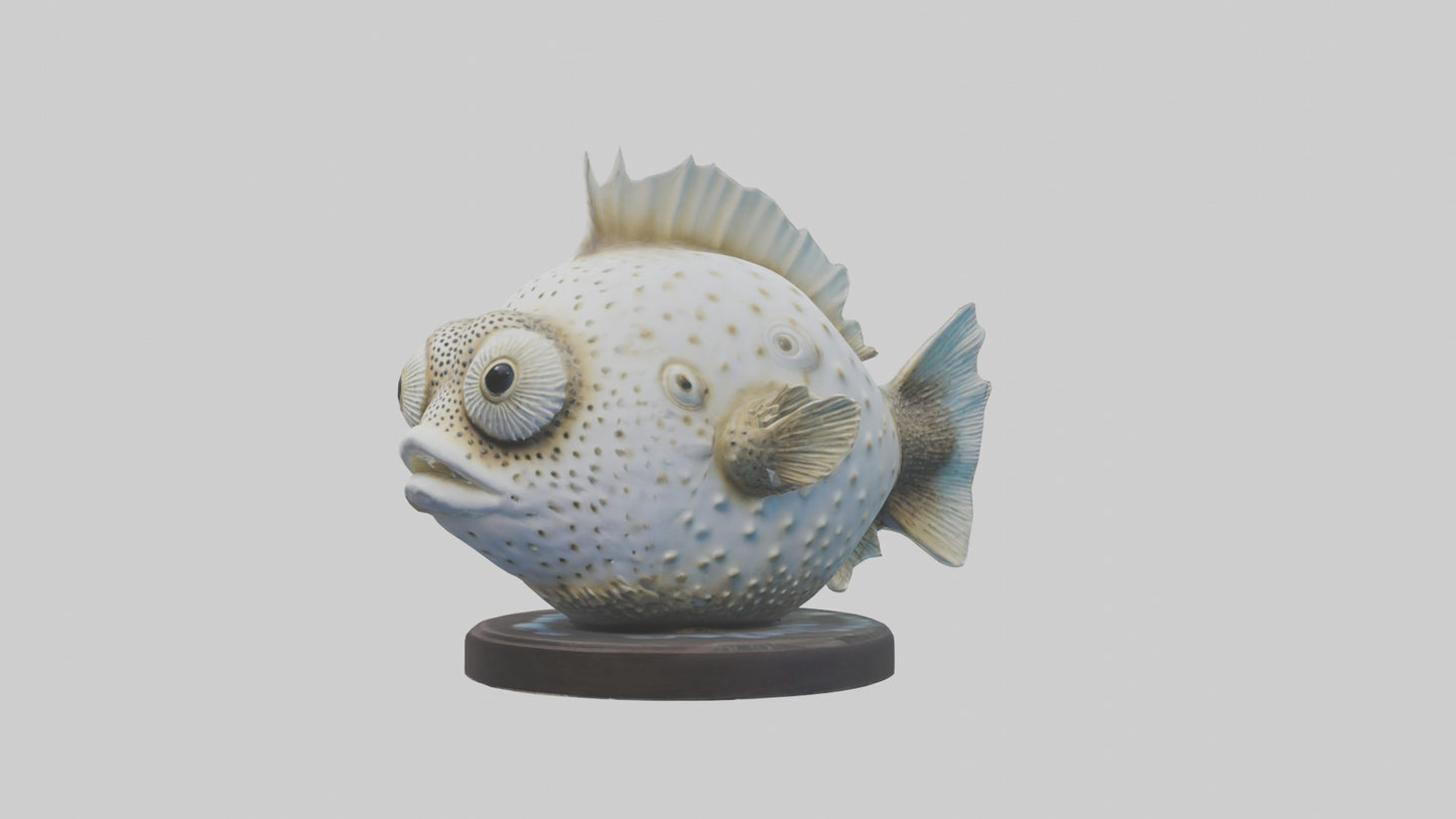 3D model Pufferfish statue model VR / AR / low-poly
