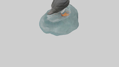 Puffin standing on rock model VR / AR / low-poly