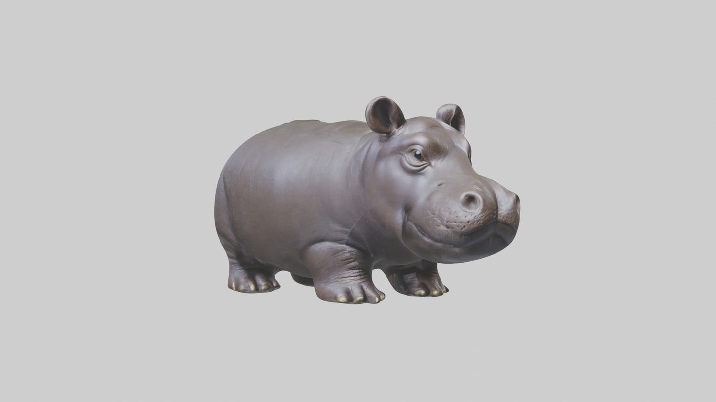 Pygmy Hippo statue model VR / AR / low-poly