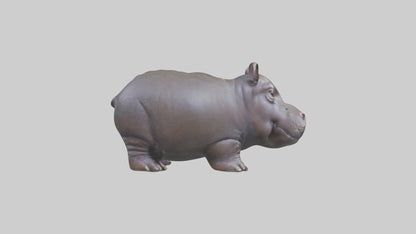 Pygmy Hippo statue model VR / AR / low-poly