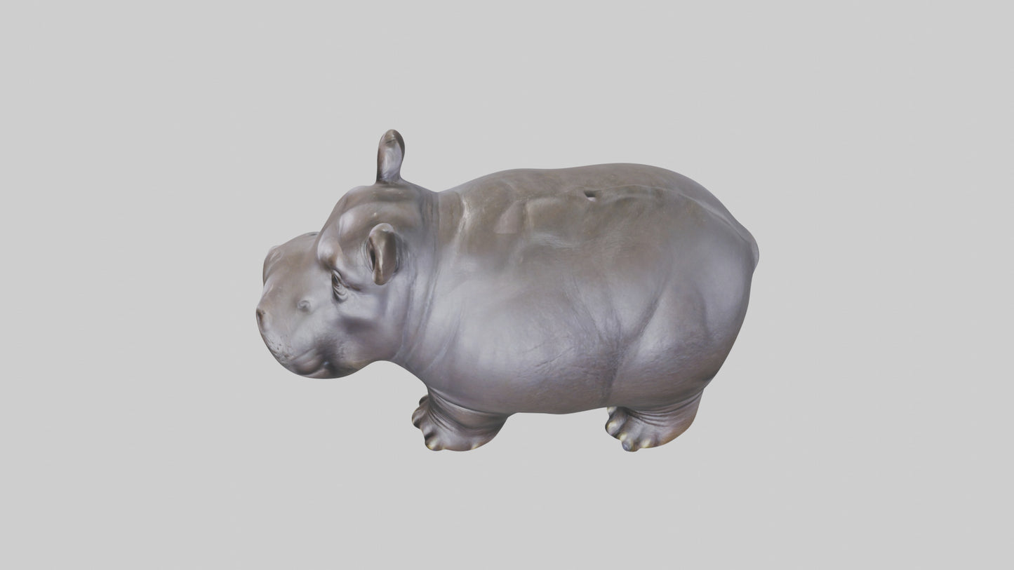 Pygmy Hippo statue model VR / AR / low-poly