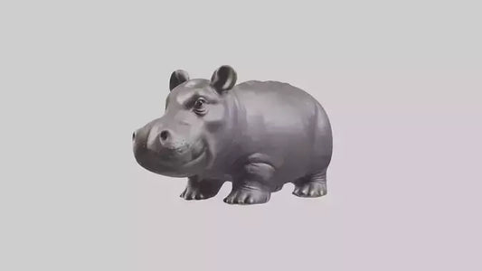 Pygmy Hippo statue model VR / AR / low-poly