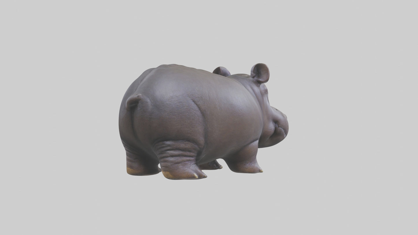 Pygmy Hippo statue model VR / AR / low-poly