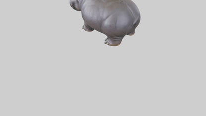 Pygmy Hippo statue model VR / AR / low-poly