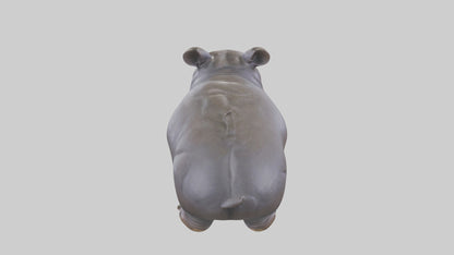 Pygmy Hippo statue model VR / AR / low-poly