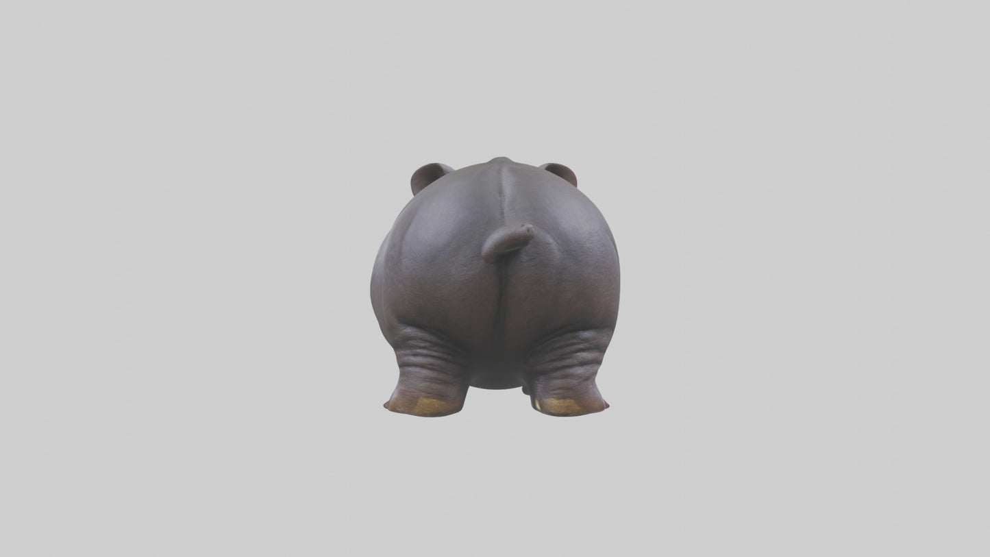 Pygmy Hippo statue model VR / AR / low-poly