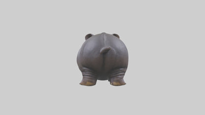 Pygmy Hippo statue model VR / AR / low-poly