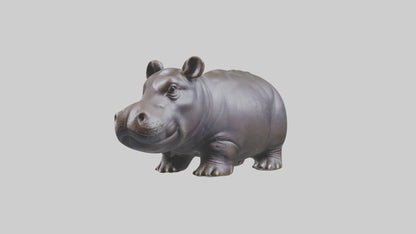 Pygmy Hippo statue model VR / AR / low-poly