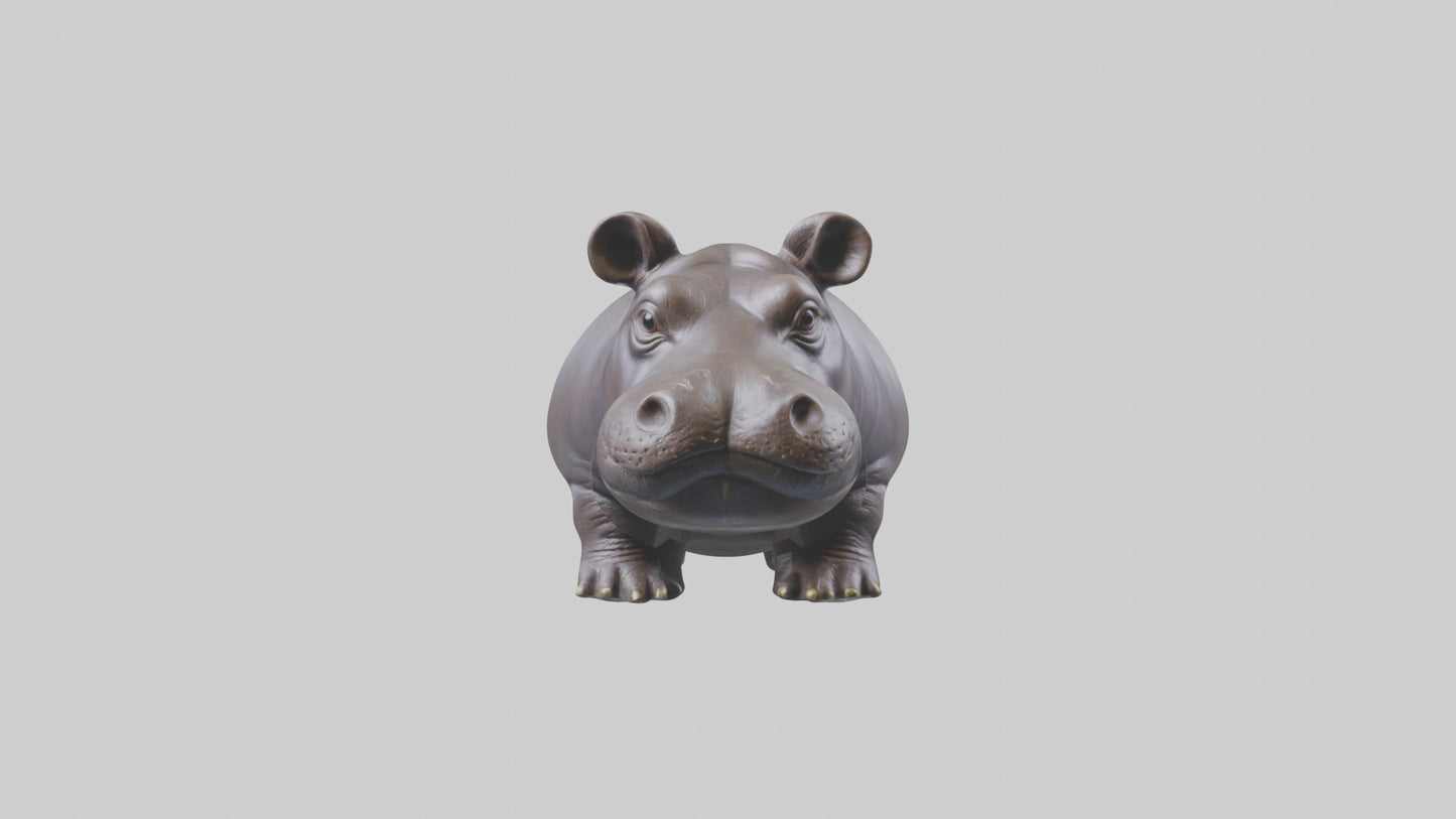Pygmy Hippo statue model VR / AR / low-poly