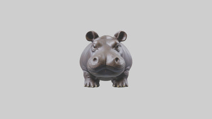 Pygmy Hippo statue model VR / AR / low-poly