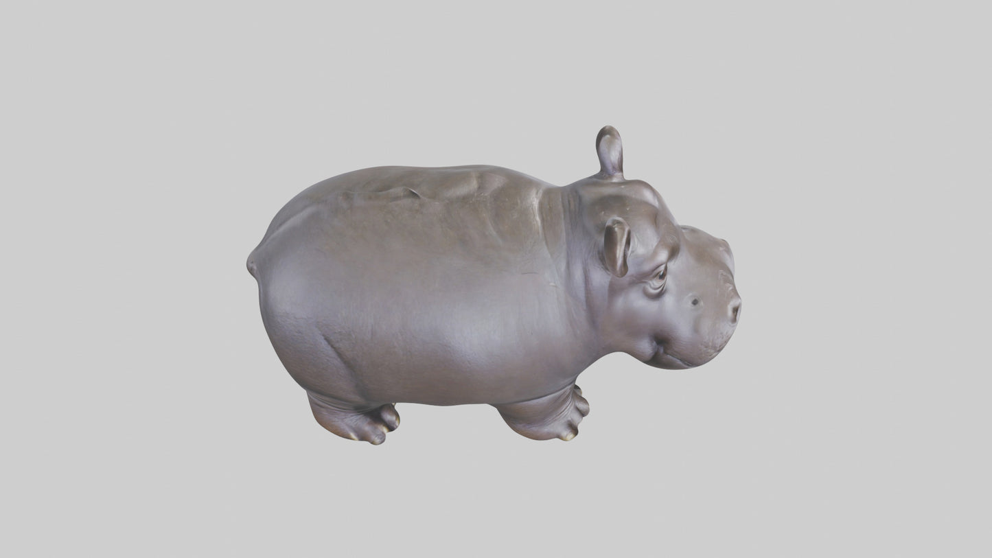 Pygmy Hippo statue model VR / AR / low-poly