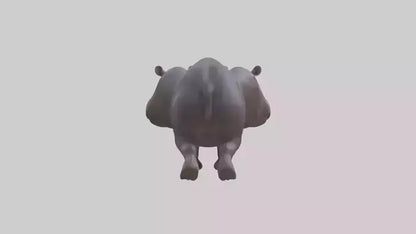 3D model Pygmy Hippo walking model VR / AR / low-poly