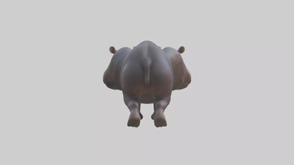 3D model Pygmy Hippo walking model VR / AR / low-poly