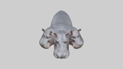 3D model Pygmy Hippo walking model VR / AR / low-poly