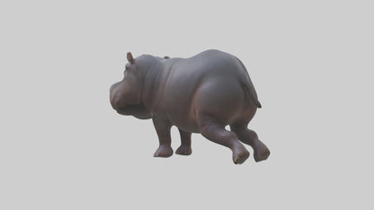 3D model Pygmy Hippo walking model VR / AR / low-poly