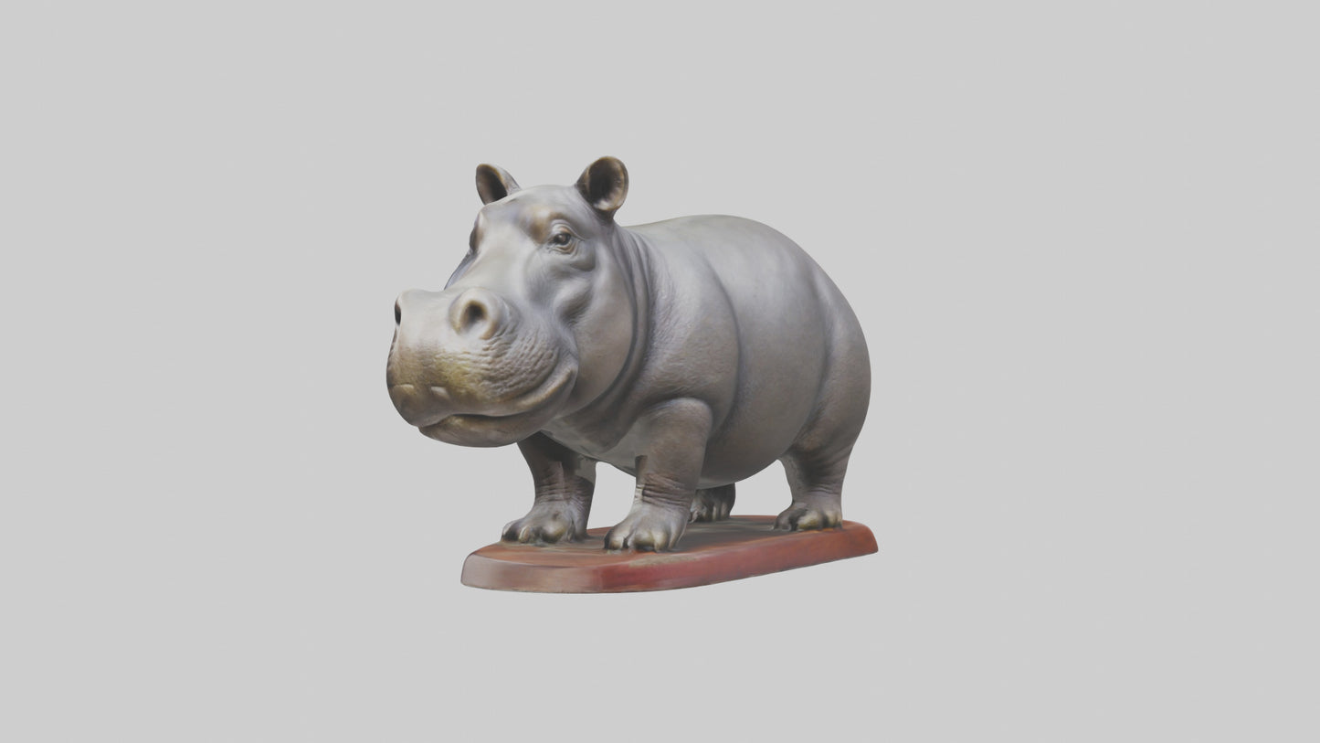 3D model Pygmy Hippopotamus statue model VR / AR / low-poly