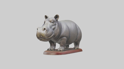 3D model Pygmy Hippopotamus statue model VR / AR / low-poly