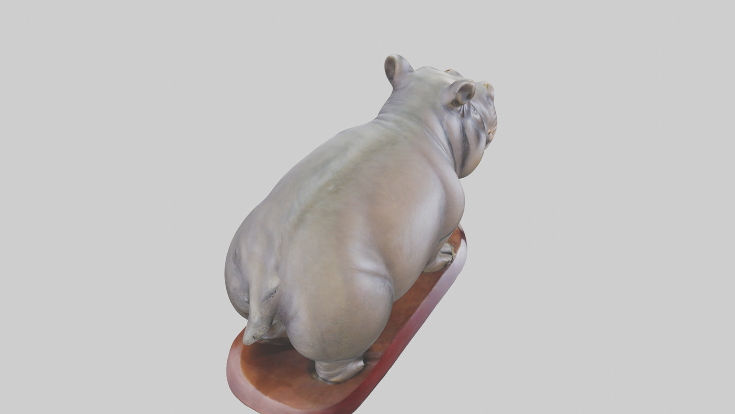 3D model Pygmy Hippopotamus statue model VR / AR / low-poly