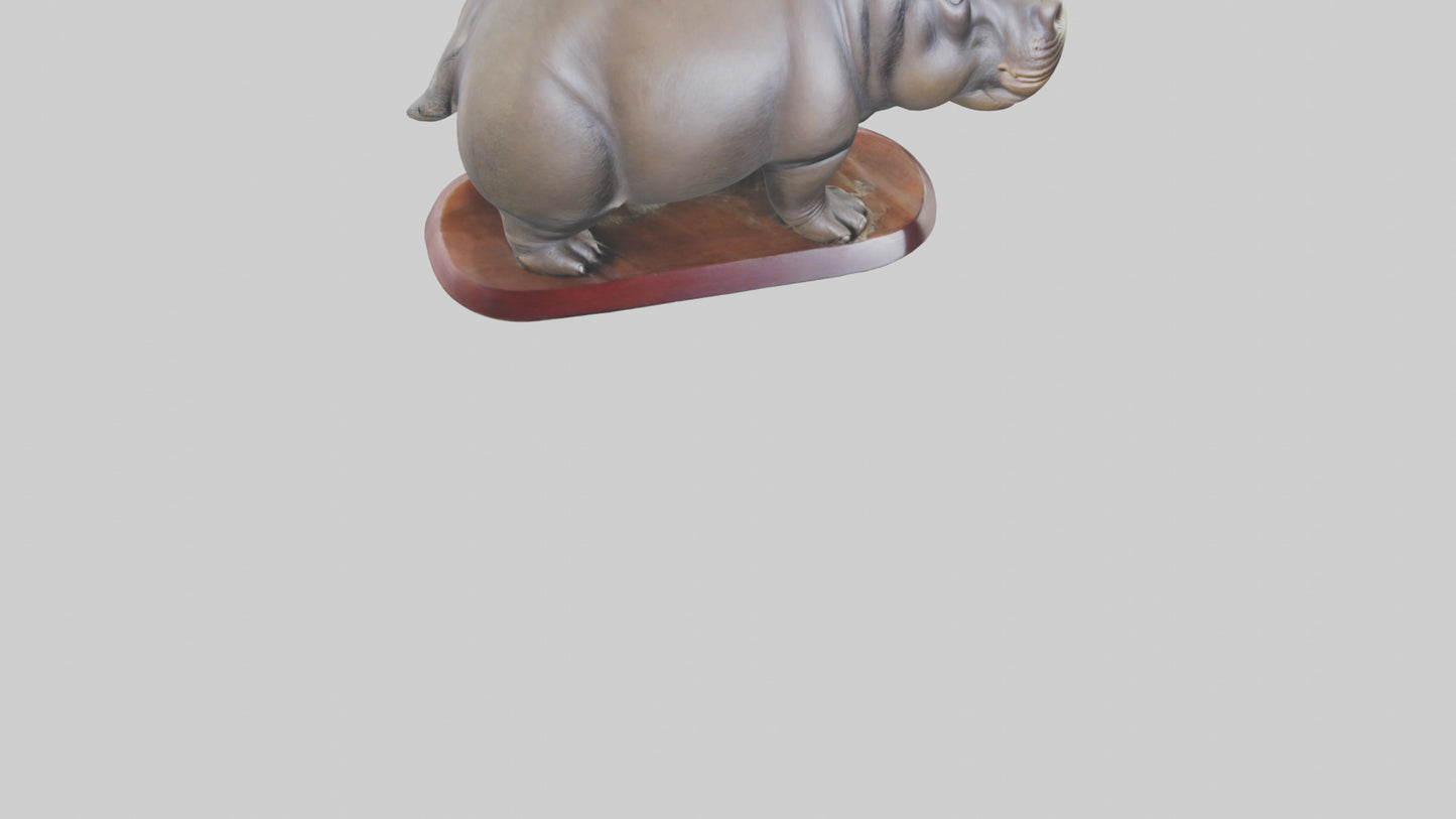 3D model Pygmy Hippopotamus statue model VR / AR / low-poly