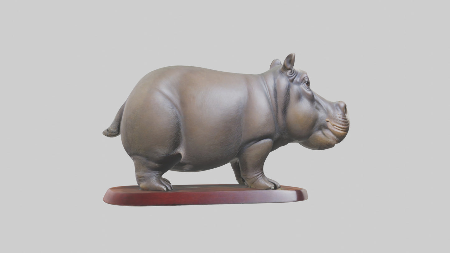 3D model Pygmy Hippopotamus statue model VR / AR / low-poly