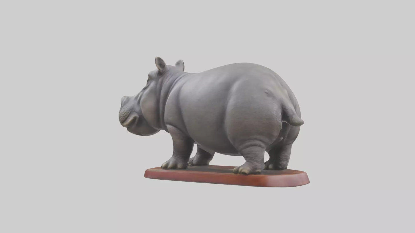 3D model Pygmy Hippopotamus statue model VR / AR / low-poly