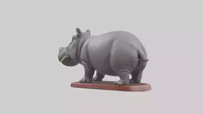 3D model Pygmy Hippopotamus statue model VR / AR / low-poly