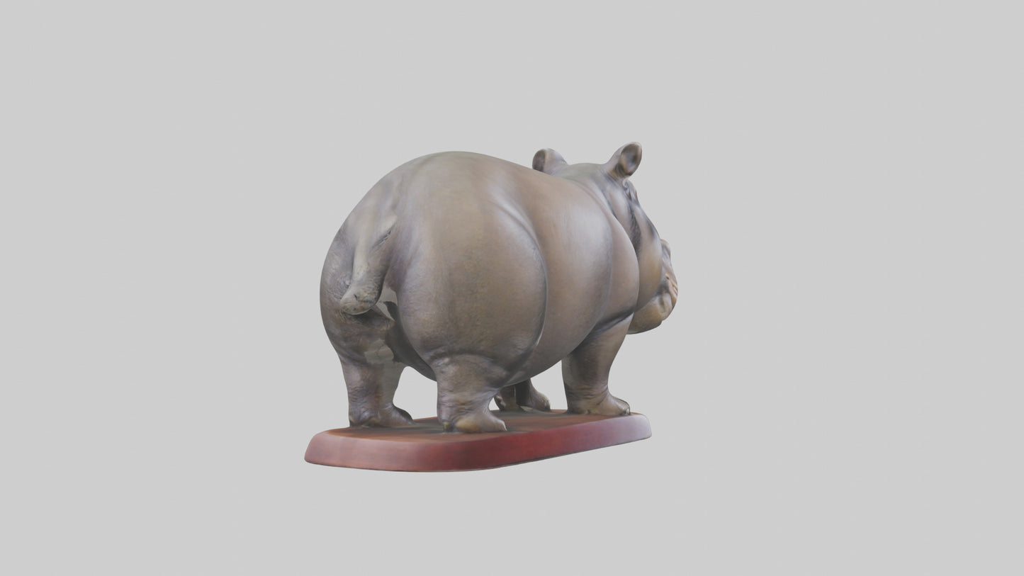 3D model Pygmy Hippopotamus statue model VR / AR / low-poly