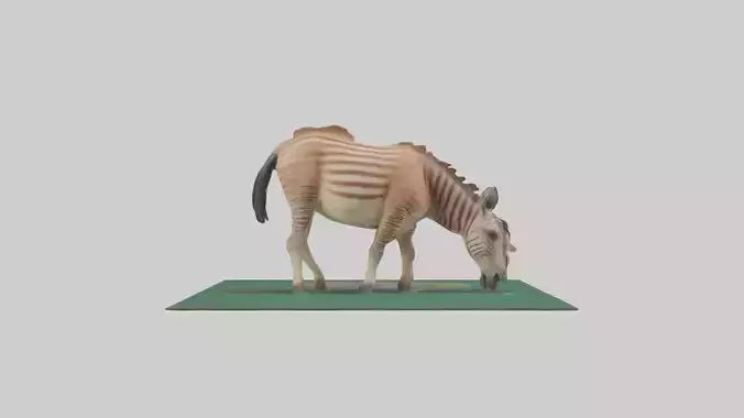 3D model Quagga grazing extinct model VR / AR / low-poly