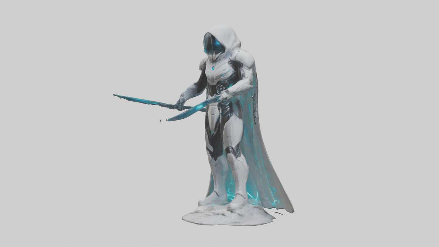 Quantum Assassin statue model VR / AR / low-poly