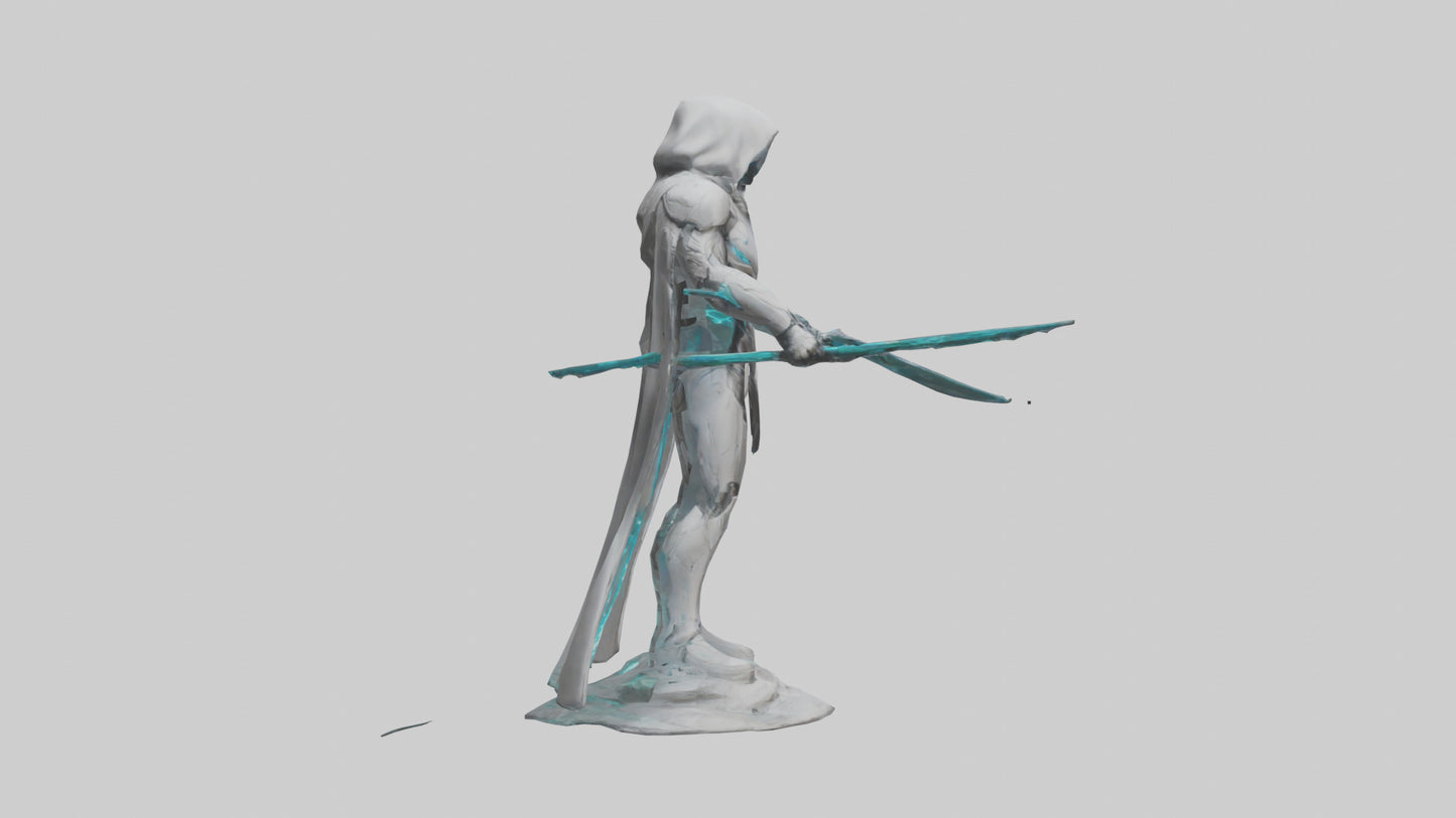 Quantum Assassin statue model VR / AR / low-poly