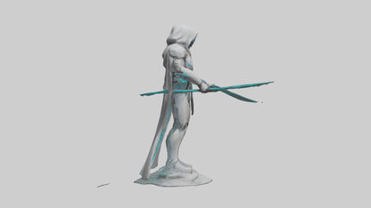 Quantum Assassin statue model VR / AR / low-poly