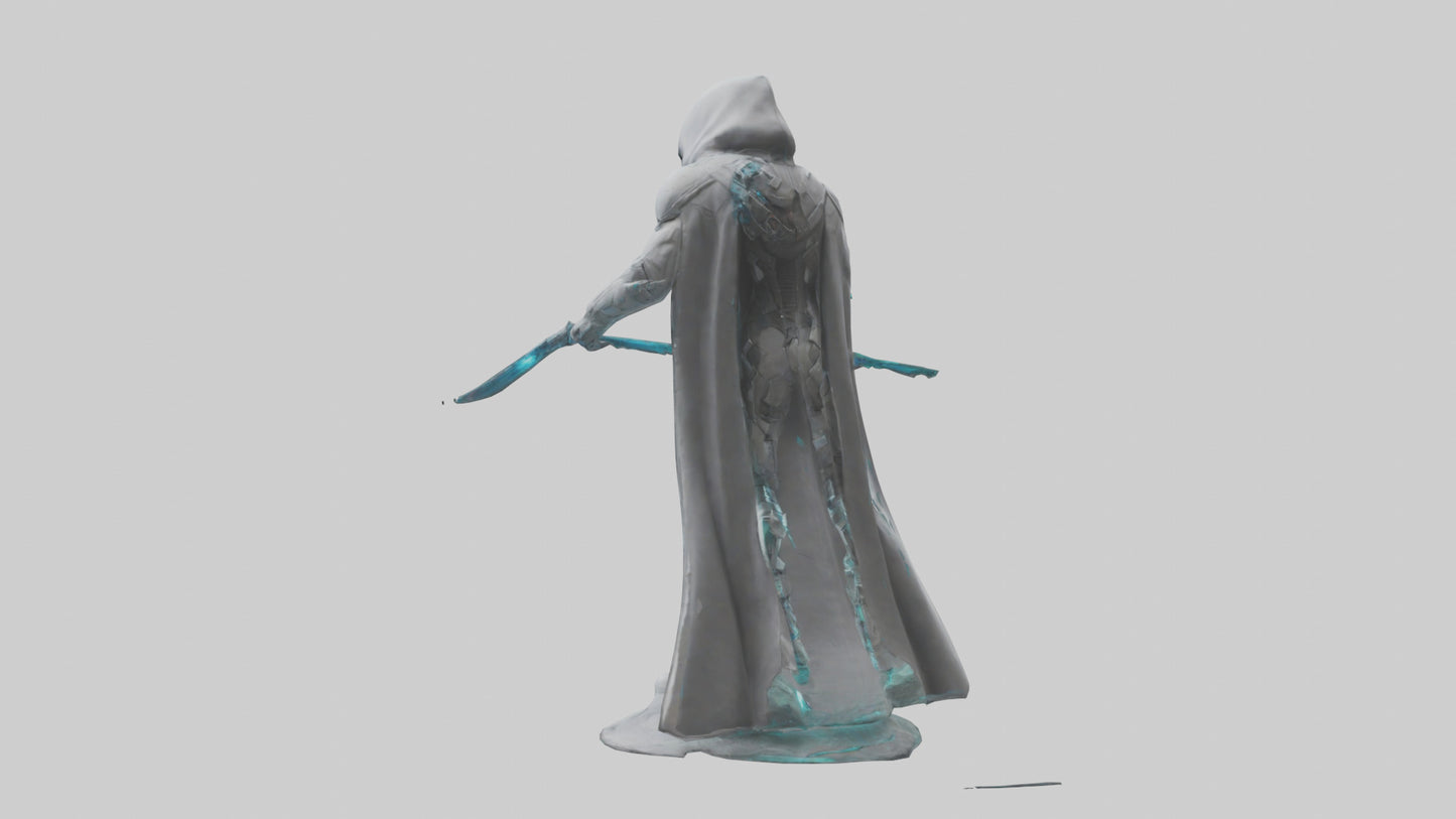 Quantum Assassin statue model VR / AR / low-poly