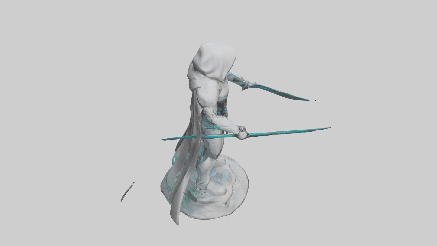Quantum Assassin statue model VR / AR / low-poly