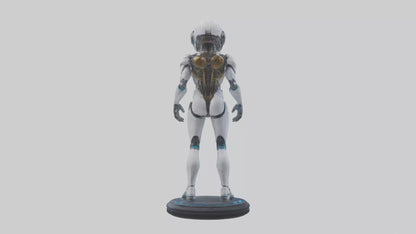 3D model Quantum Cyborg statue model VR / AR / low-poly