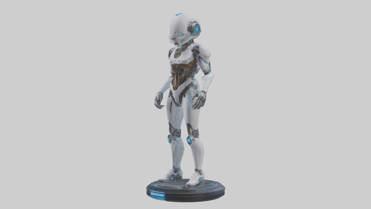 3D model Quantum Cyborg statue model VR / AR / low-poly