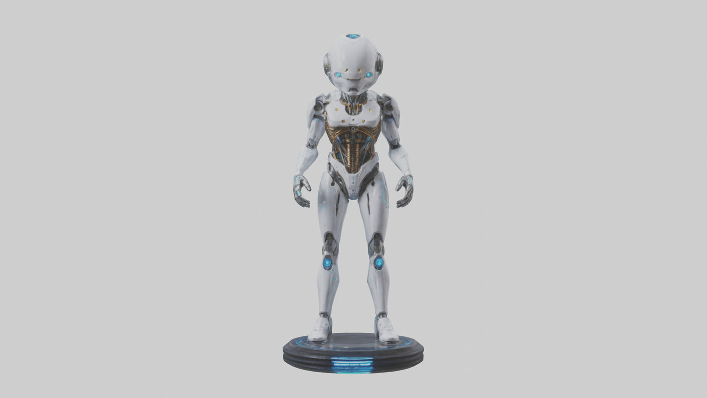3D model Quantum Cyborg statue model VR / AR / low-poly