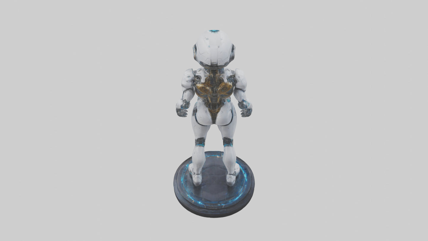 3D model Quantum Cyborg statue model VR / AR / low-poly