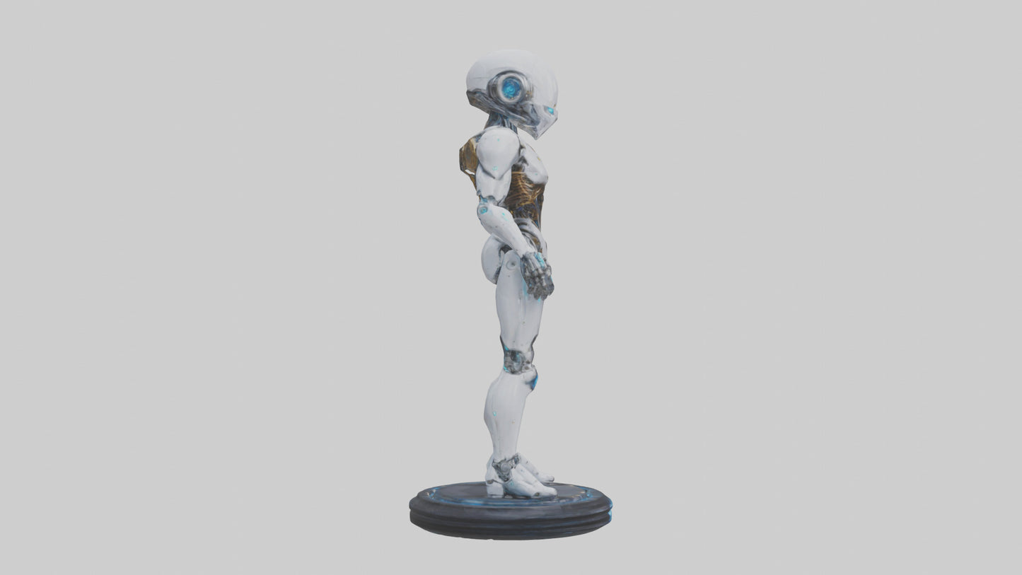 3D model Quantum Cyborg statue model VR / AR / low-poly