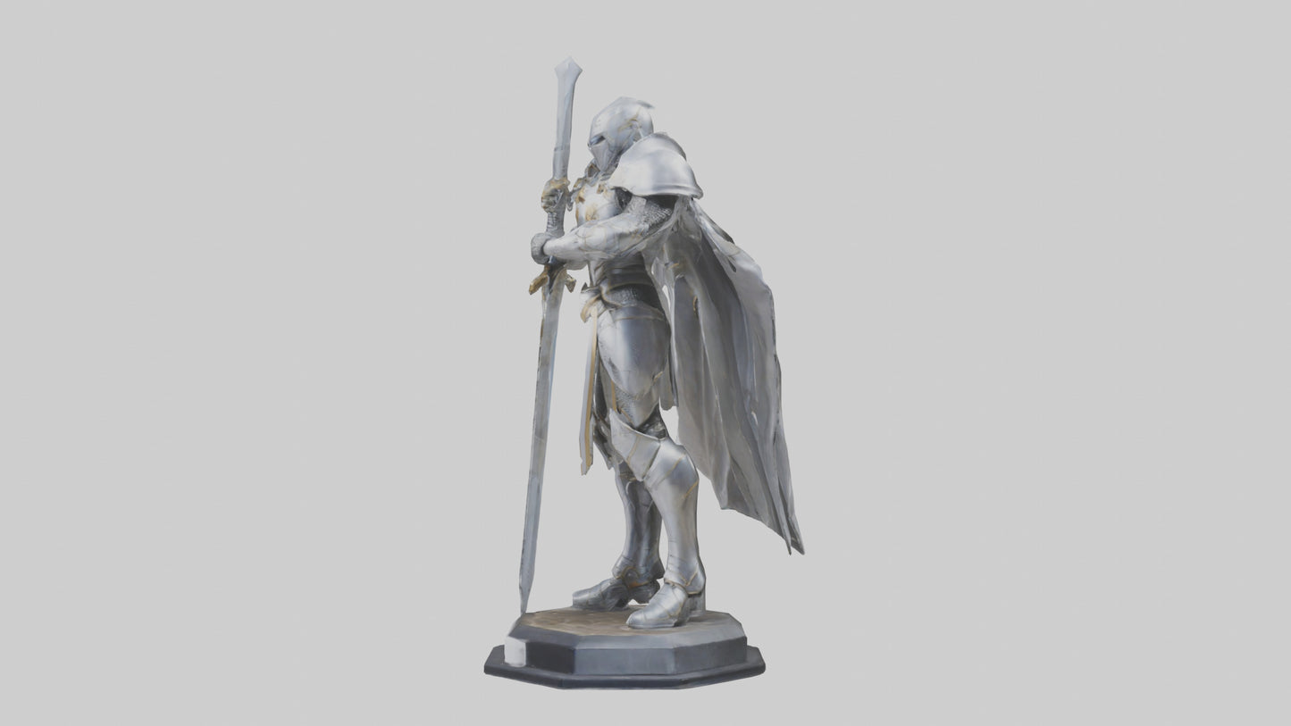 3D model Quantum Knight statue model VR / AR / low-poly